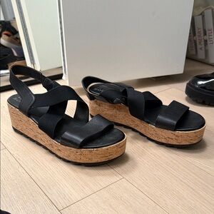 Stylish Black Platform Sandals